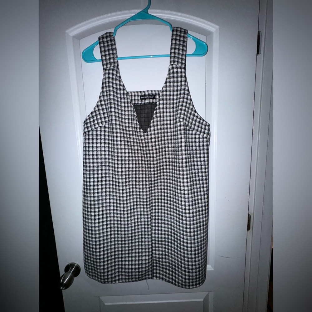 SHEIN Frenchy Plaid Tweed Overall Dress